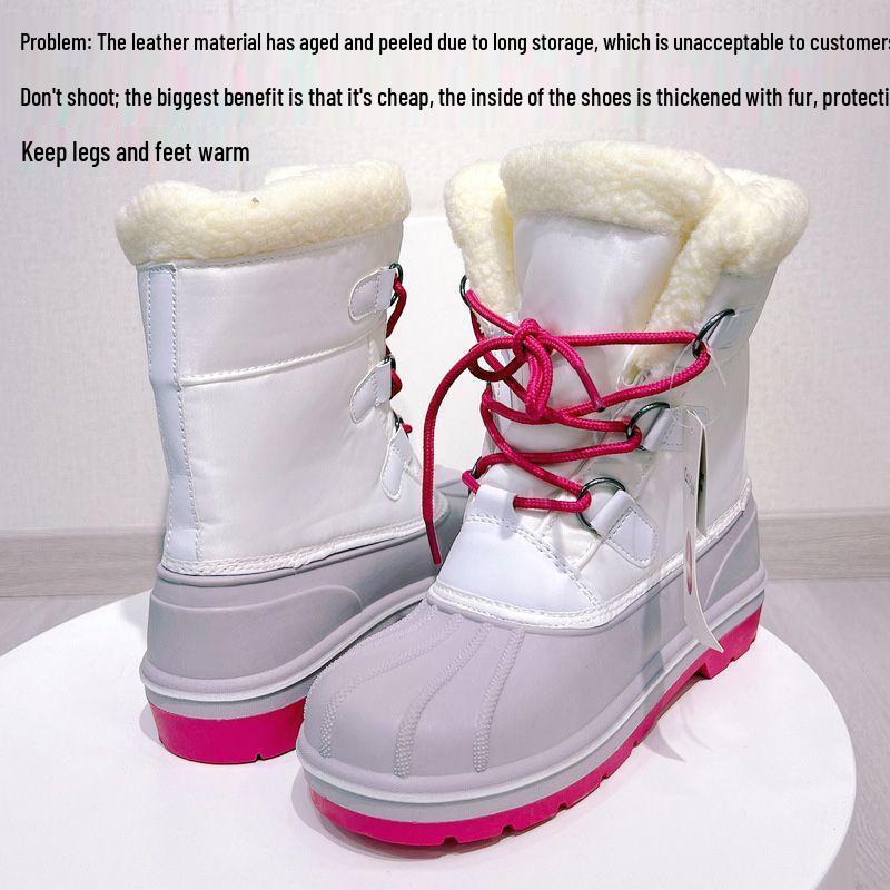 Clearance Waterproof Children's Mid-Calf Snow Boots for Outdoor and Skiing