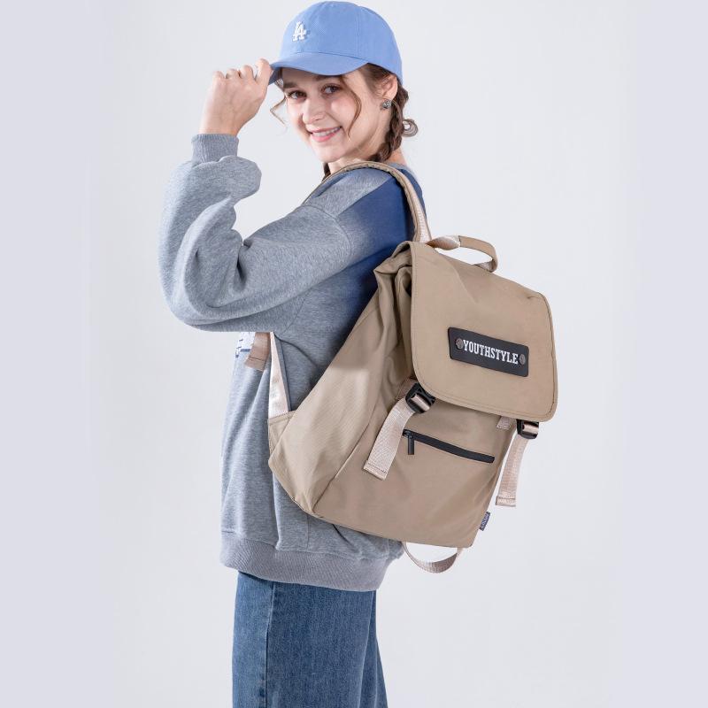 

Factory trendy brand nylon waterproof backpack men s port style leisure travel bag college student schoolbag women s large capacity backpack