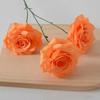 3 Blüten Künstliche Rose Blume Realistischer Falscher Rosenzweig mit Stiel für Vase Tischmittelstück Haus Hochzeit Party Dekoration