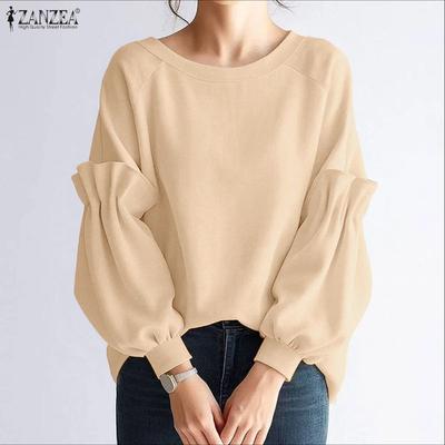 Women Casual Round Neck Loose Long Sleeve Spring T-Shirts