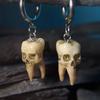 Fashionable Sturdy Resin Gothics Skull Hoop Earrings Punk Styles Handmade Craft Supplies Dark Horror Jewelry Women