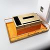 European Modern Leather Metal Storage & Organizer Tray for Entryway, Coffee Table, or Hotel Use
