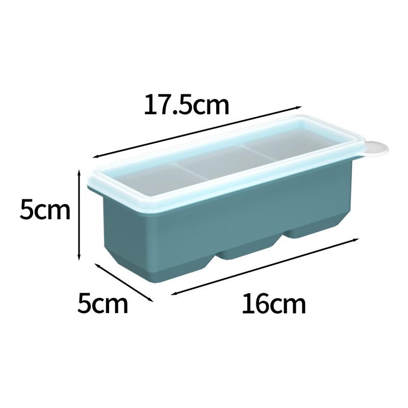 Popular Silicone Ice Cube Tray with Lid – 4 Large Slots & 15 Square Compartments for Soup or Food Storage