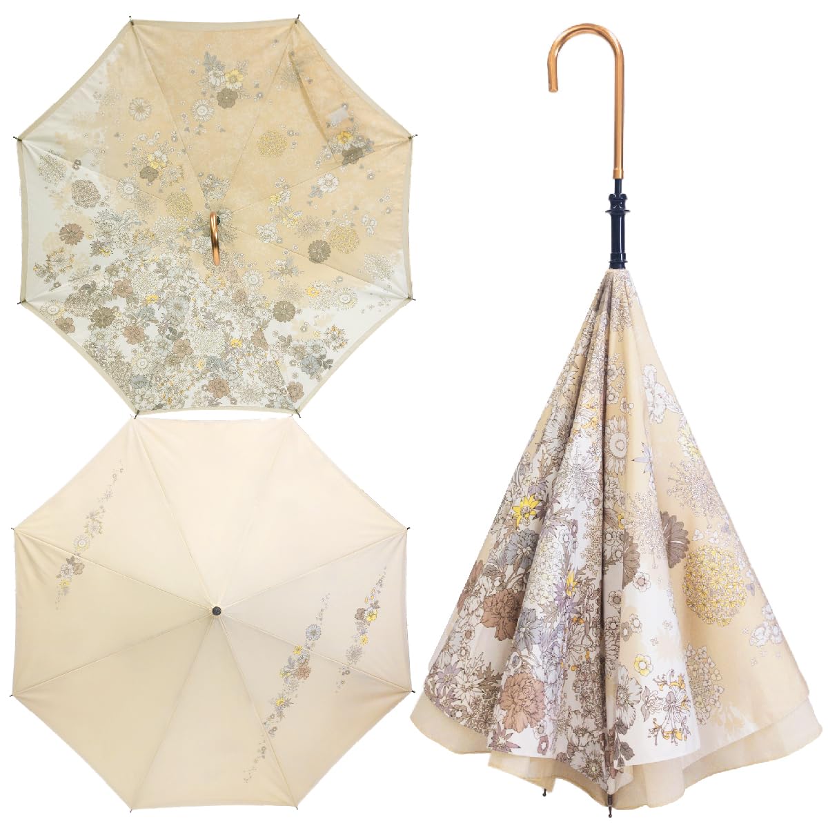 

saKASA Flora Зонт-наоборот для от солнца и длинный перевернутый складной остается УФ Супер Вода Отличный Милый [МОДЕЛЬ ДЛЯ НОШЕНИЯ] Женщины, Легкий, Дождь,