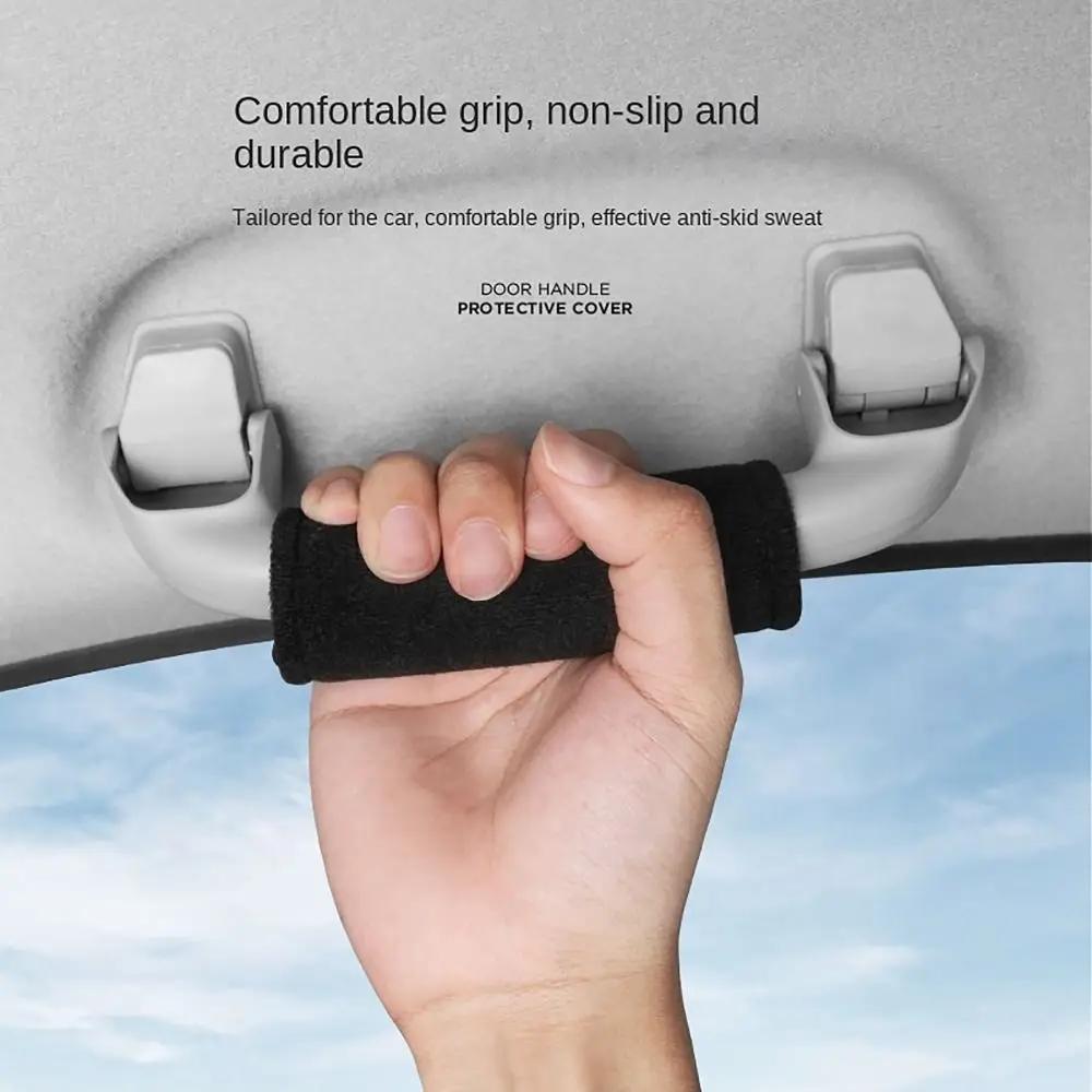 Soft Plush Car Roof Armrest Non-slip Auto Interior Pull Handle Cover Car Handle Protector Universal
