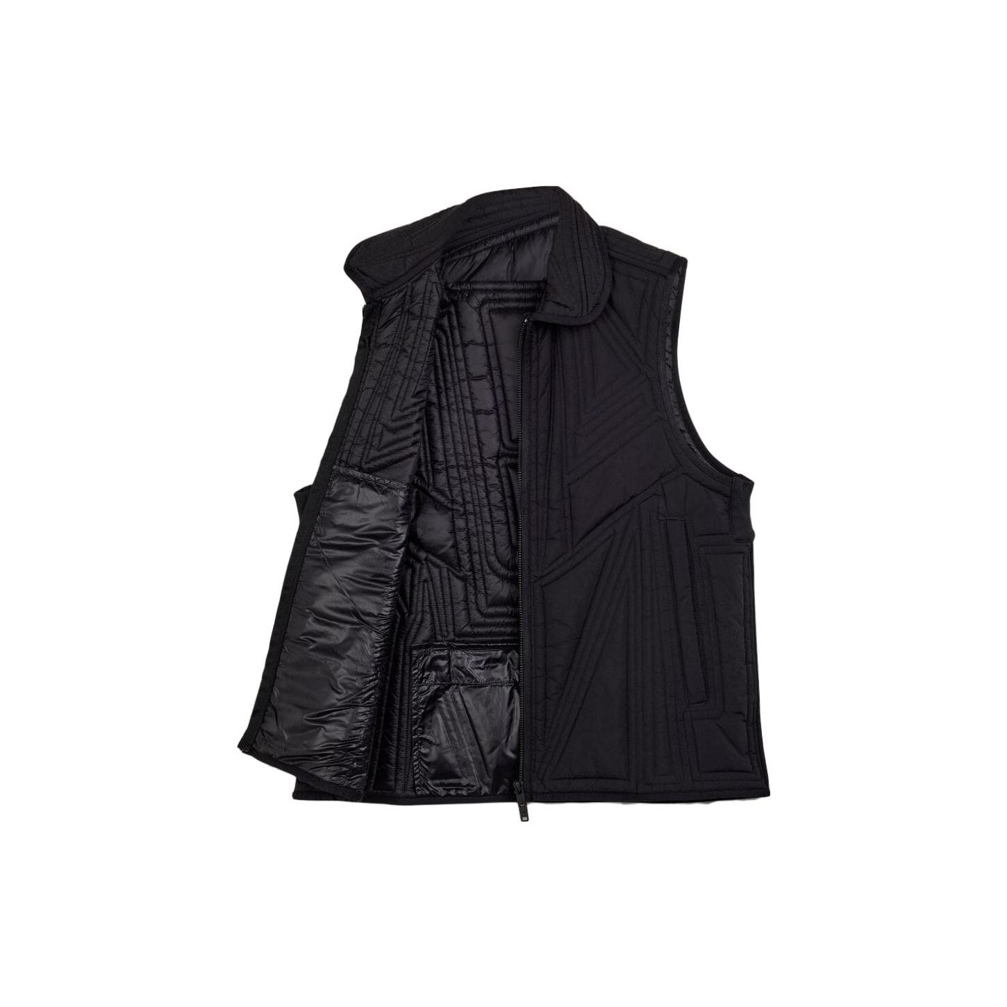 Y-3 Quilted Vest Solid Color Zip Collar Sleeveless Vest Women Vest Black IL2064 S