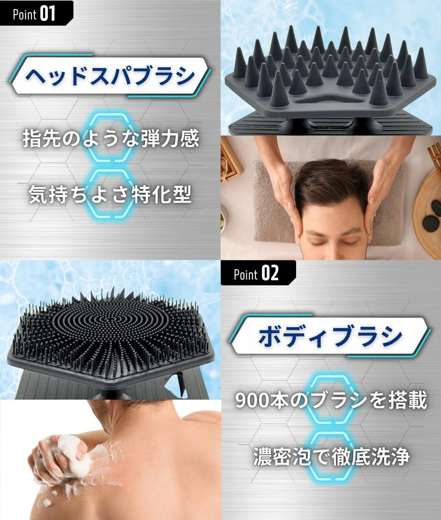 Scalp Scalp Shampoo Brush with Body Hair Washing 1 Piece Men's Reform Brush, Men's Built-in Brush, Head, Updoor,