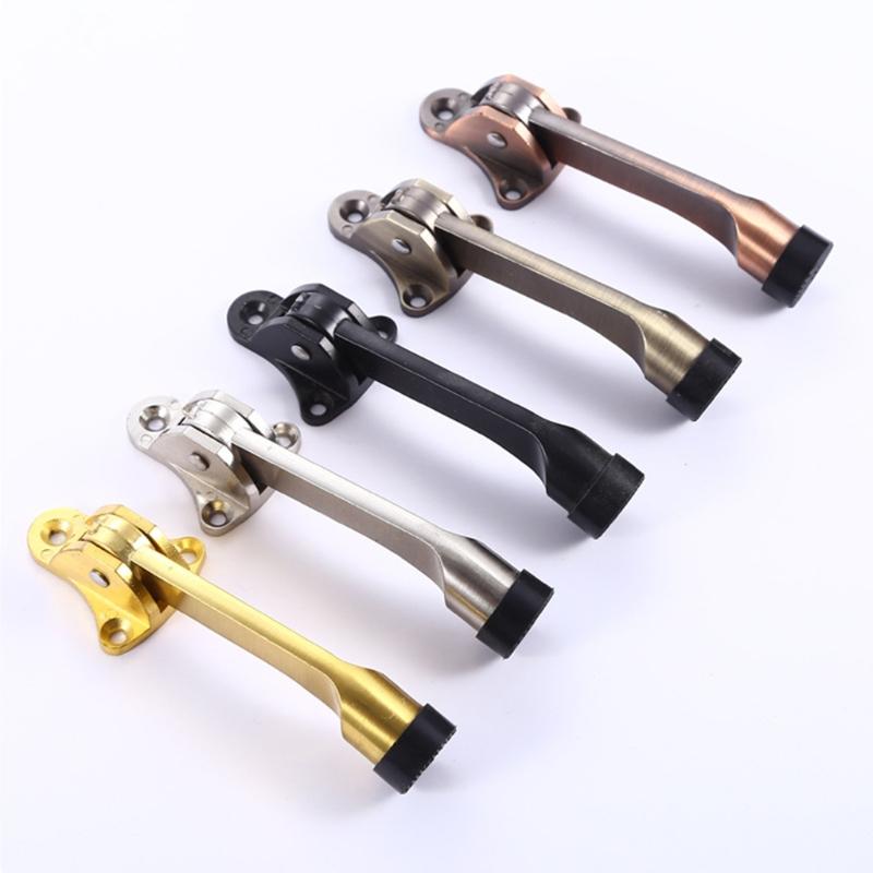 Stainless Steel Anti-collision Door Stopper Kick Down Door Holder Rubber Buffer Suitable for Homes Offices Punch Install