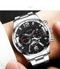 Men's Quartz Wristwatch: Stainless Steel Band, Luminous Hands, Date Display