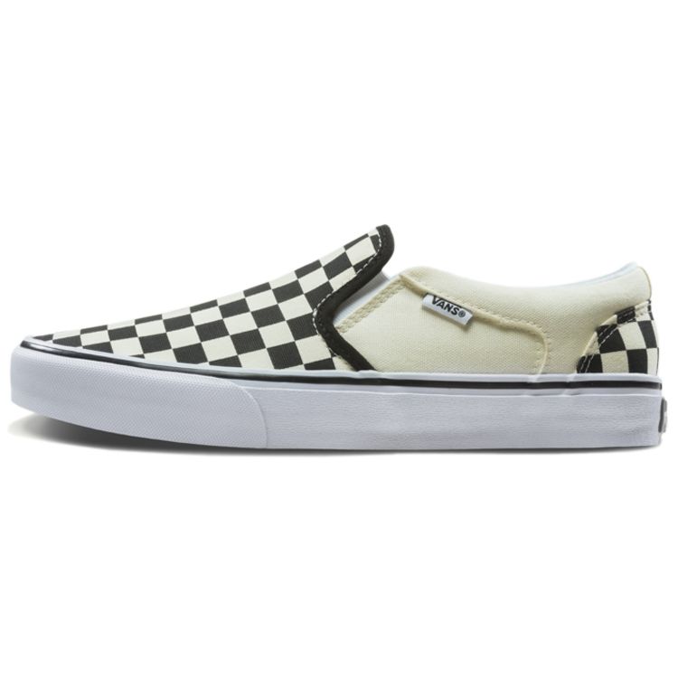 Vans Asher Rutemønstret Unisex Sneakers Krem Svart Naturfarget VN000SEQIPD