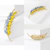 Elegant Wheat Sheaf Brooch Pin Exquisite Wheat Ear Lapel Pin Embellished with Sparkling Stones for Women Girls