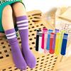 Kids Candy Colored Striped Cotton Knee High Socks Boys Girls Long Tube School Sports Socks