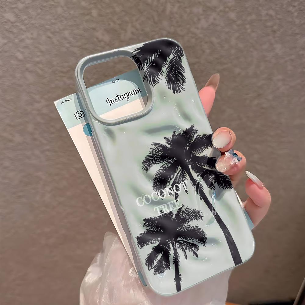 For Iphone 11 Pro Max Case Black Coconut Tree Protective Cover For Iphone 15 14 17 Plus 13 Air 12 16 Cover Funda