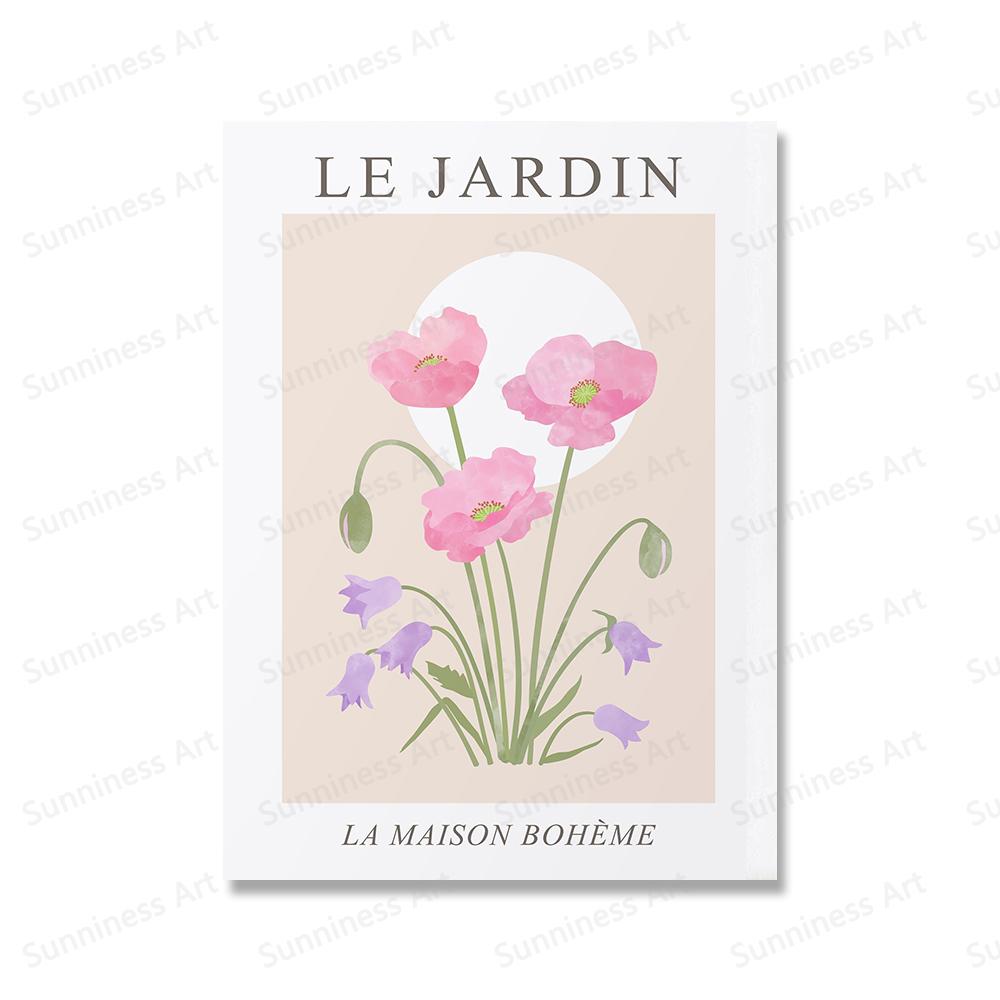 Pastel Flowers Posters Cute Butterfly Floral Prints Botanical Exhibition Wall Art Canvas Painting Modern Living Room Home Decor