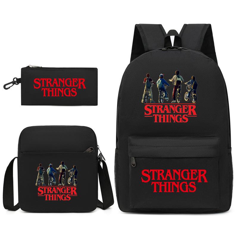 

Набор из трех предметов: Школьный рюкзак + сумка для ланча + пенал Stranger Things KTB 45*13*32cm