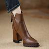 Women's High-heeled Ankle Boots 2026 Autumn Fashion Pointed Toe Zipper British Retro Anti Slip Women's Short Boots Botas Mujer