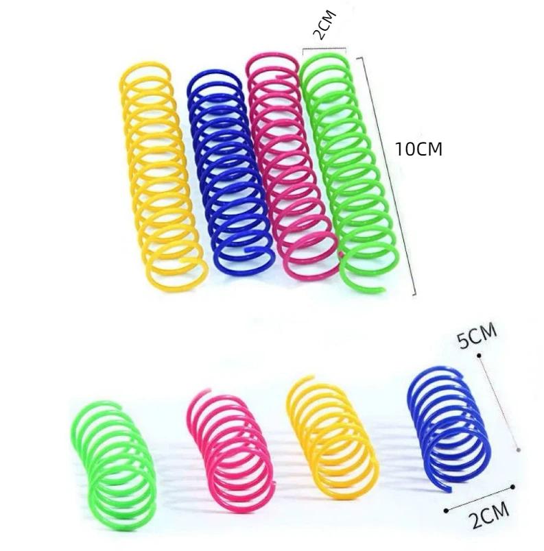 Interactive Cat Spiral Creative  To Kill Time and Keep Fit, Sturdy and Heavy Plastic for Swatting, Biting, Hunting Kitten Toys, Colorful, 4 Pcs