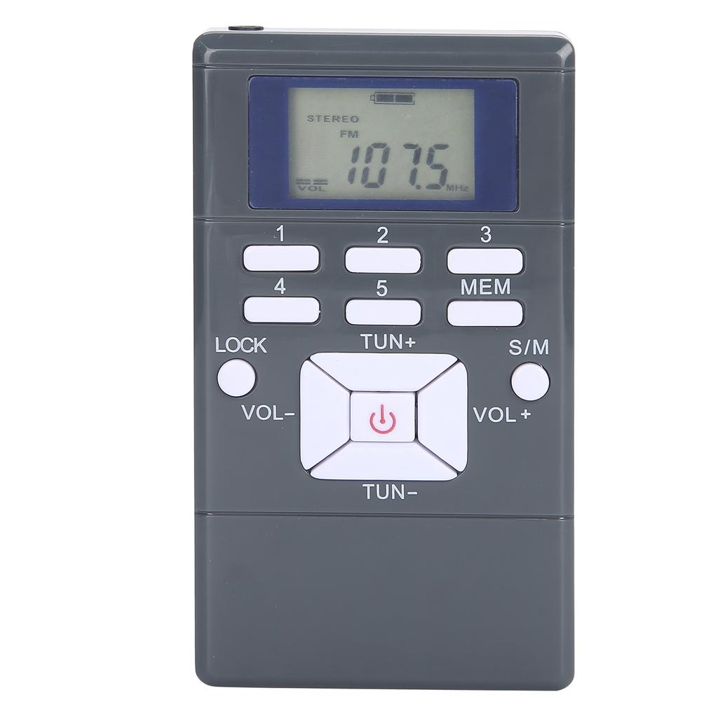 QQT102 Professional Radio Mini Portable FM Stereo Receiver with LCD Display EarphoneDark Gray