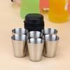 6 ks 70ml Nerezová ocel Outdoor Travel Camping Cup Hrnek na pití Pivo Čaj Kávový sáček Cestovní sada