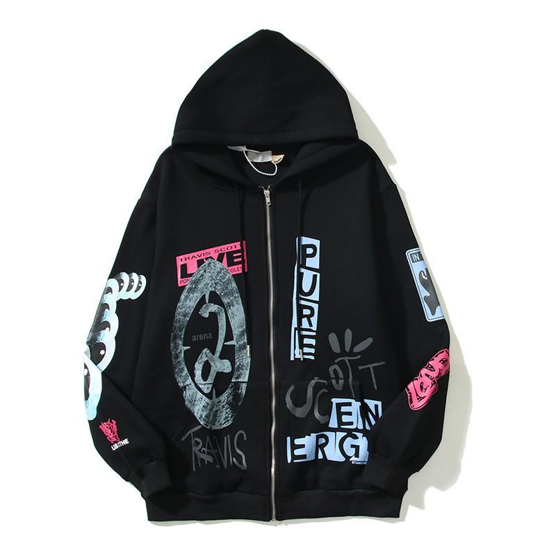 Skull 3D Print Zip-Up Hoodie Men Women Casual Hip Hop Loose Fit Sweatshirt