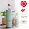 Leeseph 4pcs Straw Cover Red Pink Theme Cute Silicone Straws Tips Cover Reusable for 7-8mm/0.2-0.3in Diameter Straws Summer Gift