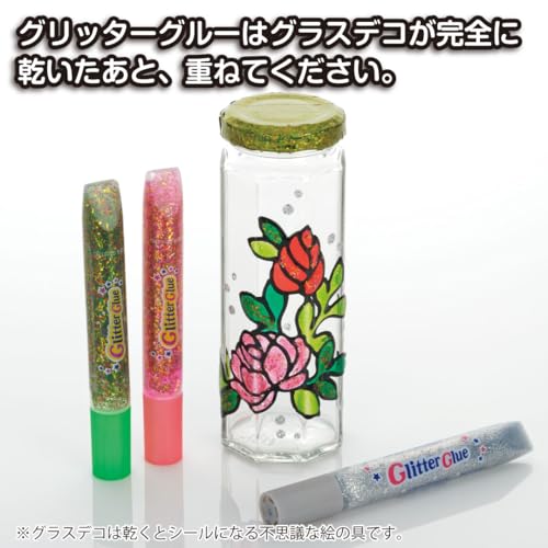 Yamato Glass Deco 12-Farben-Set GDS12TN Glitzerkleber Karneval 10,5 ml GGV10H 5 Farben