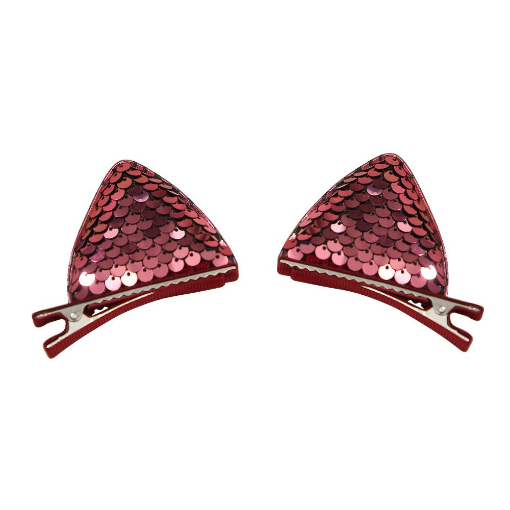 Cat Ear Side Princess Hair Clip Sweet Girl Cute Super Shiny Hair Clip Powder Sparkly Side Clip Hair Party Decoration