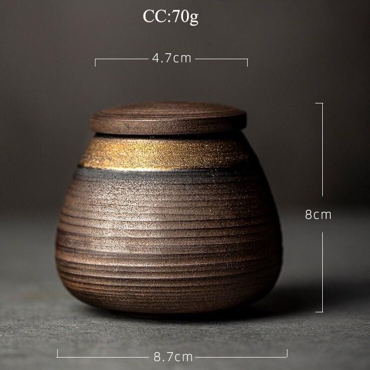 

Ceramic Tea Canister Small Sealed Canister Moisture-Proof Storage Canister Coarse Ceramic Jar
