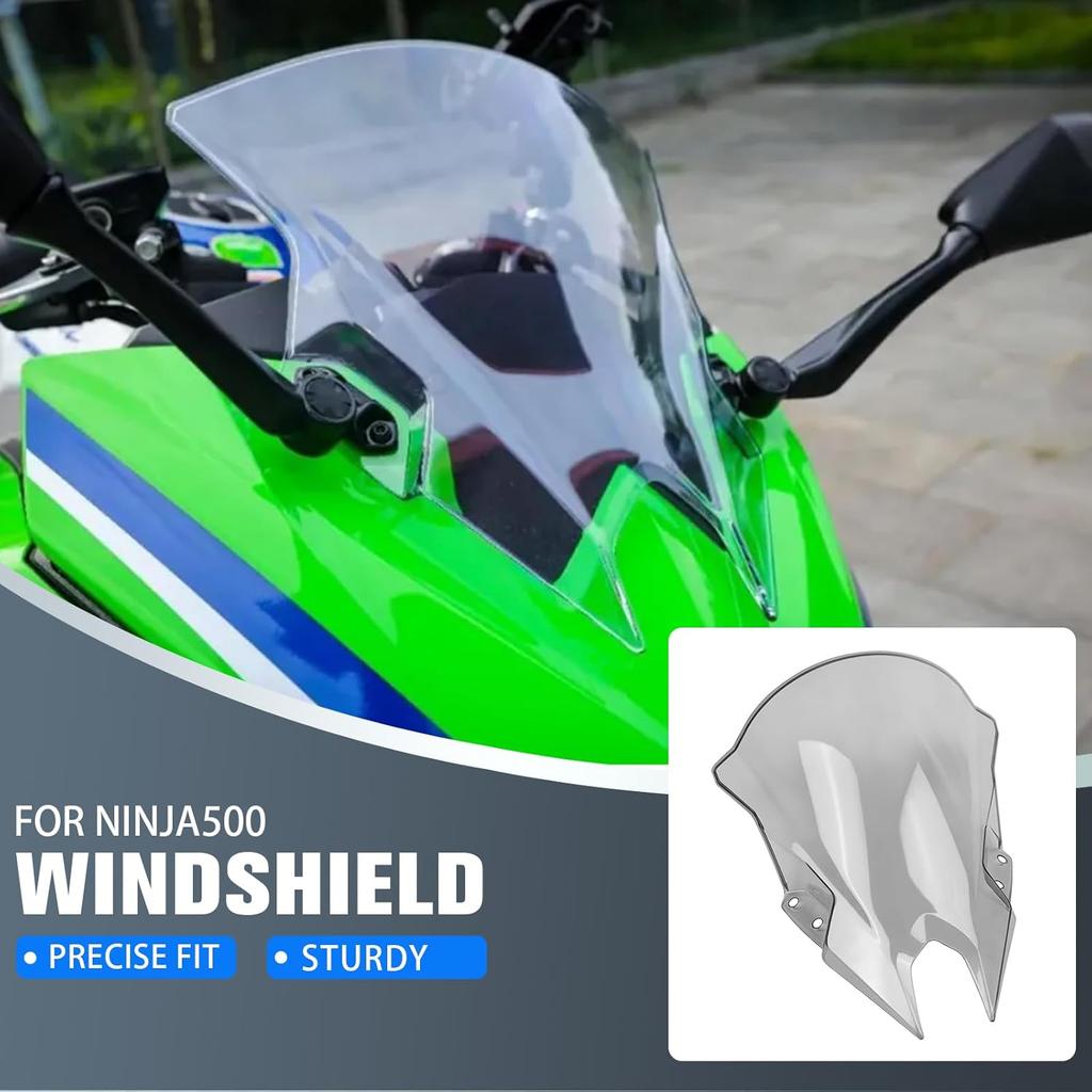 CHIFUN Para-brisa de 18,4" para Ninja 500 / Ninja 500 SE 2024 2025 2026, Defletor de Vento de Fluxo de Ar para Substituição Kawasaki - Motocicleta Ninja500