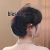 High-End Black Mesh Flower Hairpin: Elegant Shark Ponytail Clip for Back of Head