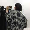 Korean-style Retro Versatile Leopard Print Shirt Top Loose Long-sleeved Shirt Coat for Women