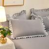 Ruffle Lace Design Pillow Case Korean Style Soft Washed Cotton Pillow Case Super Cute Pillowcase 48x74cm Pillow Cover Room Decor