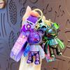 Tide Cool Personalized Fluid Electric Light Bear Keychain Couple Exquisite Schoolbag Pendant Car Key Chain Small Gift