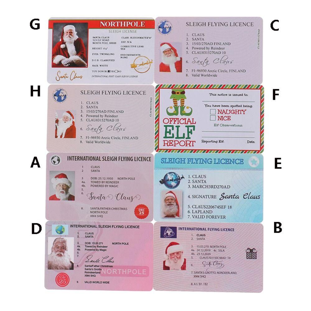 Tree Sleigh Flying Riding License Christmas card Christmas Gift Santa Claus Driving License