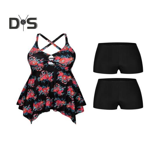 

2 шт./комплект женский танкини комплект V-образный вырез замочная скважина деталь мягкий бюстгальтер высокая талия плавки комплект пляжный отпуск купальник XL красный