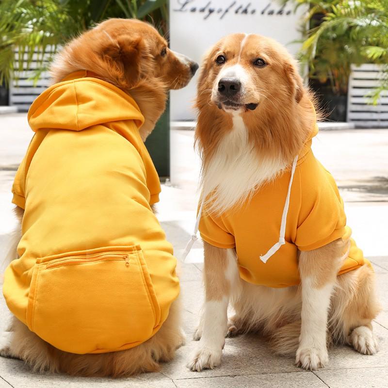 Pet Hoodie With Zippered Chest Pocket Small To Large Dogs Cats Winter Warm Clothing