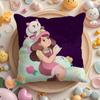 B-Bee And P-Puppycat Cushion Cover Short Plush Double-Sided Printing Home Machine Washable In Warm Winter Pillow Case