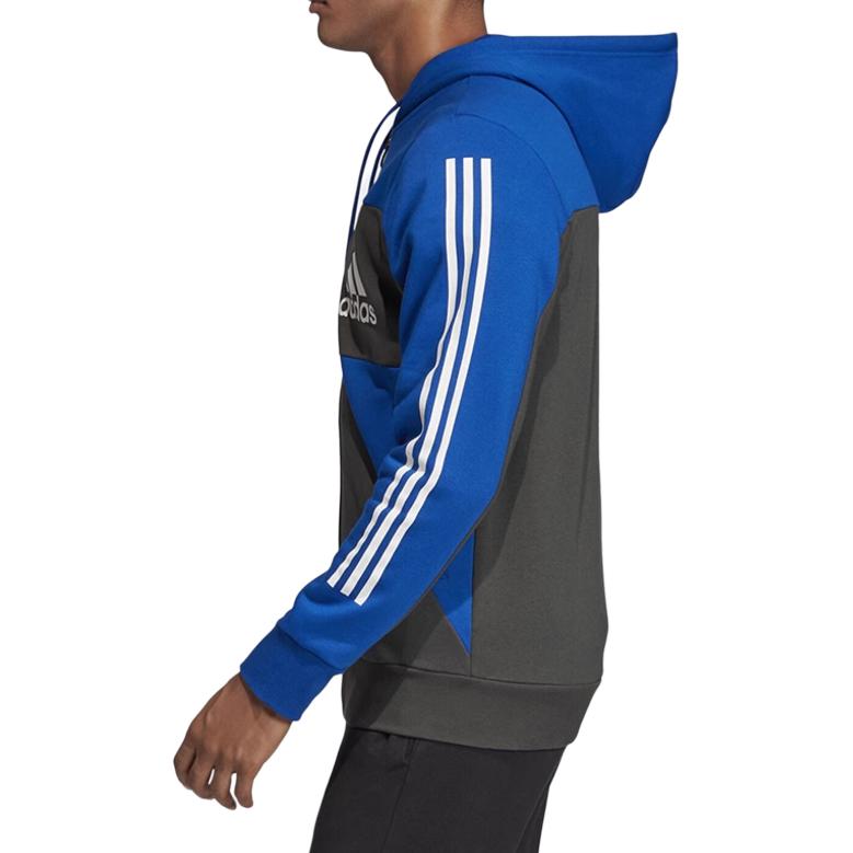 Adidas Logo Hooded Fashion Versatile Jacket Men Jacket Blue EH6496
