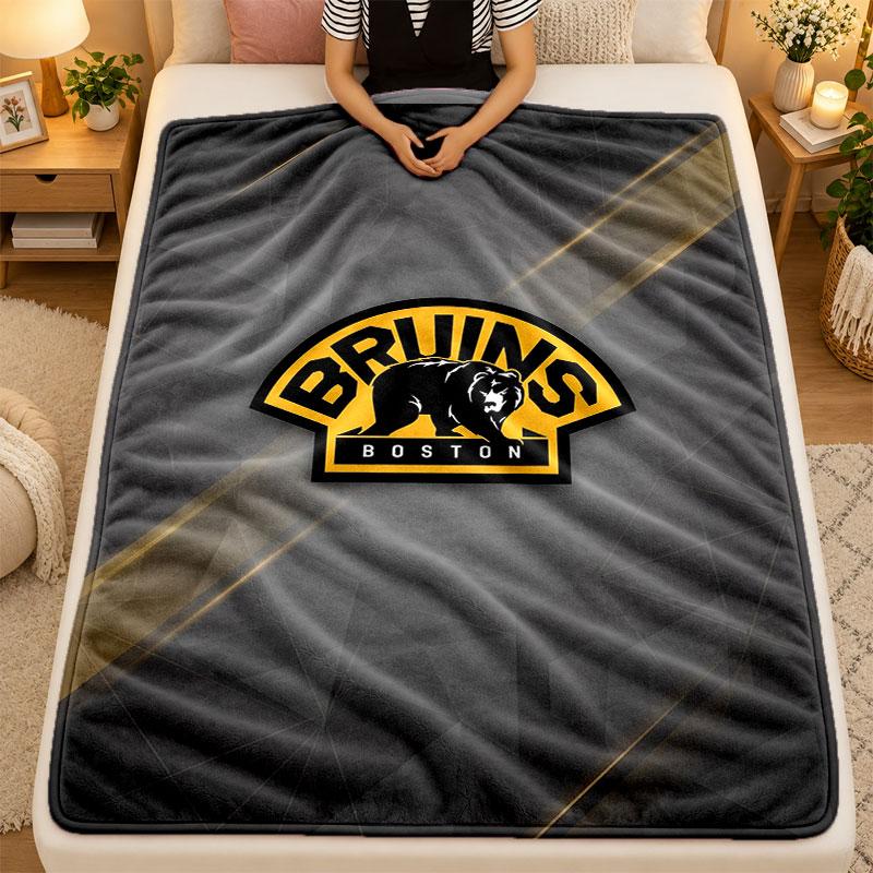 Flannel BlanketBoston Bruins Warm Soft Throw Blanket for Indoor Sofa Bed Living Room Use
