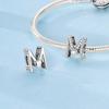 Fit Original Bracelet Bead Copper Heart Shape Zircon A-Z Letter Charms Beads For Women Jewelry Making Gift