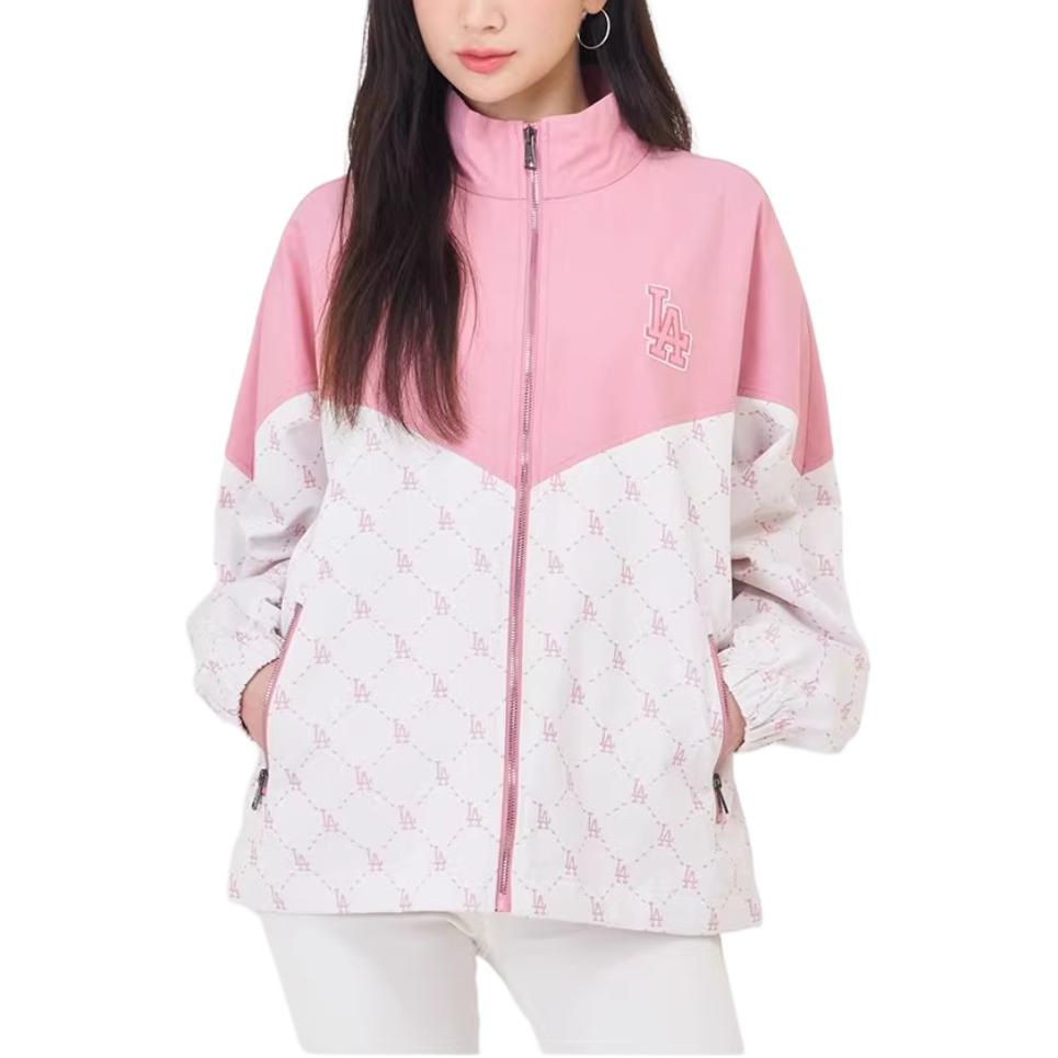 MLB Monogram Los Angeles Dodgers Jackets & Coats Unisex Hemp Pink 3AWJM0341-07PKM