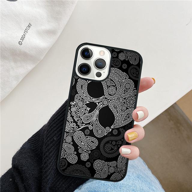 Mexican Skull Flower Coque Shell For iPhone 17 Air 15 16e 14 13 12 Pro Max 11 Pro Max Plus Phone Case Cover
