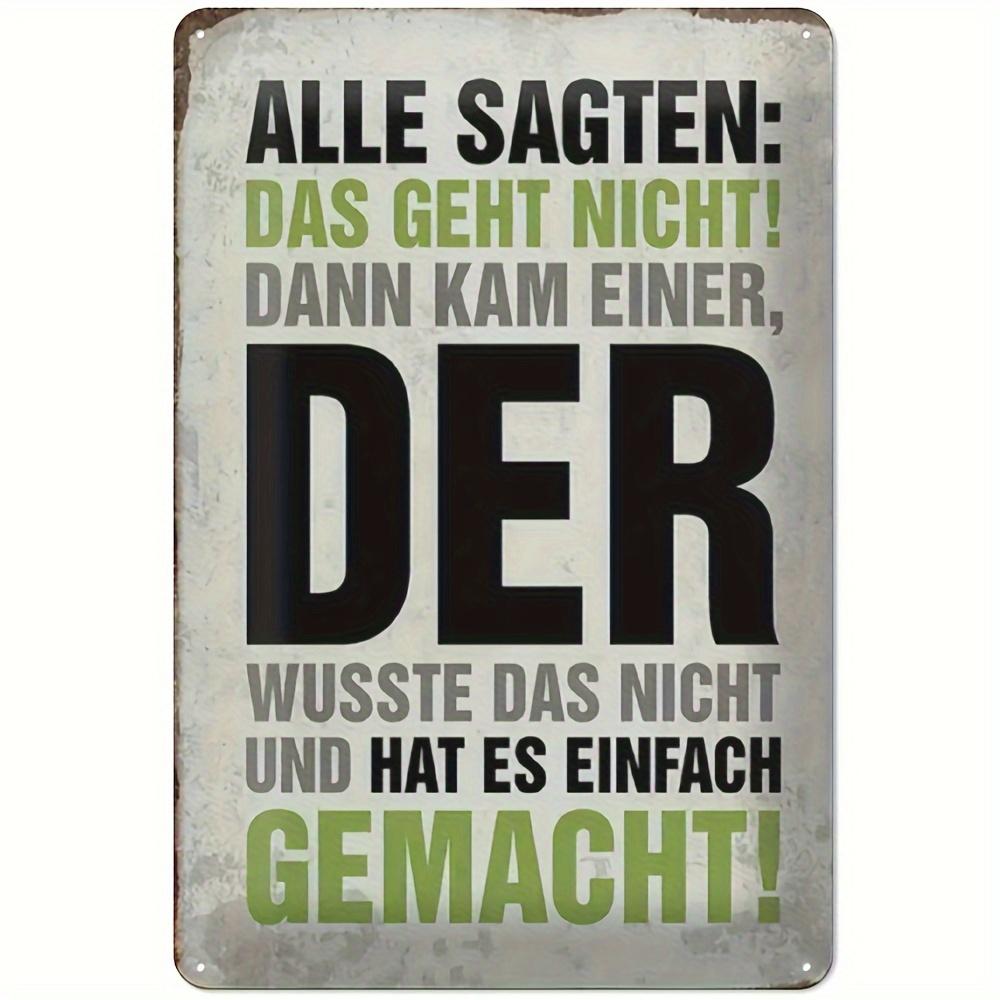 Винтажная немецкая алюминиевая табличка с текстом  ES INFACH GEMACHT  Водонепроницаемая  Пылезащитная настенная art для дома, бара, кафе, гаража 20x30cm（7.8x11.8inch）