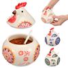 Salt Seasoning Jars Pepper Jar Ceramic Condiment Box Storage Pot Rooster Shape Spice Container Sugar Coffee Function Multi Bowls