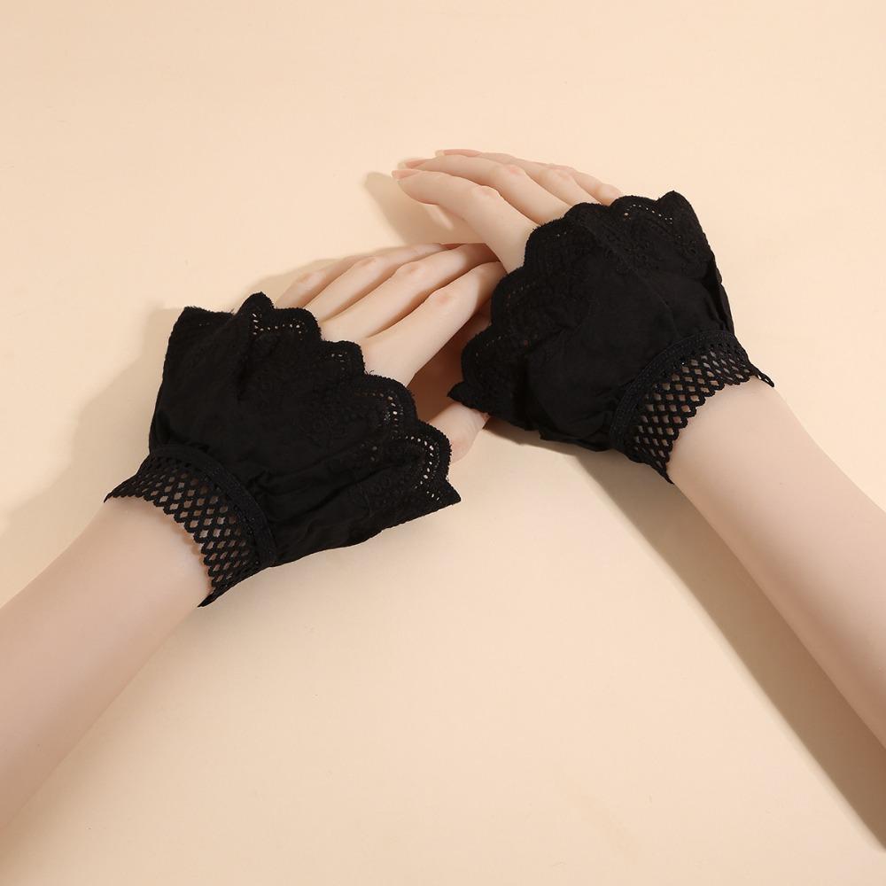 

Costume Accessory Fake Sleeves Cuffs Lace Ruffled Wrist Wrist Cuff Lace Cuff Daily Accessory чёрный