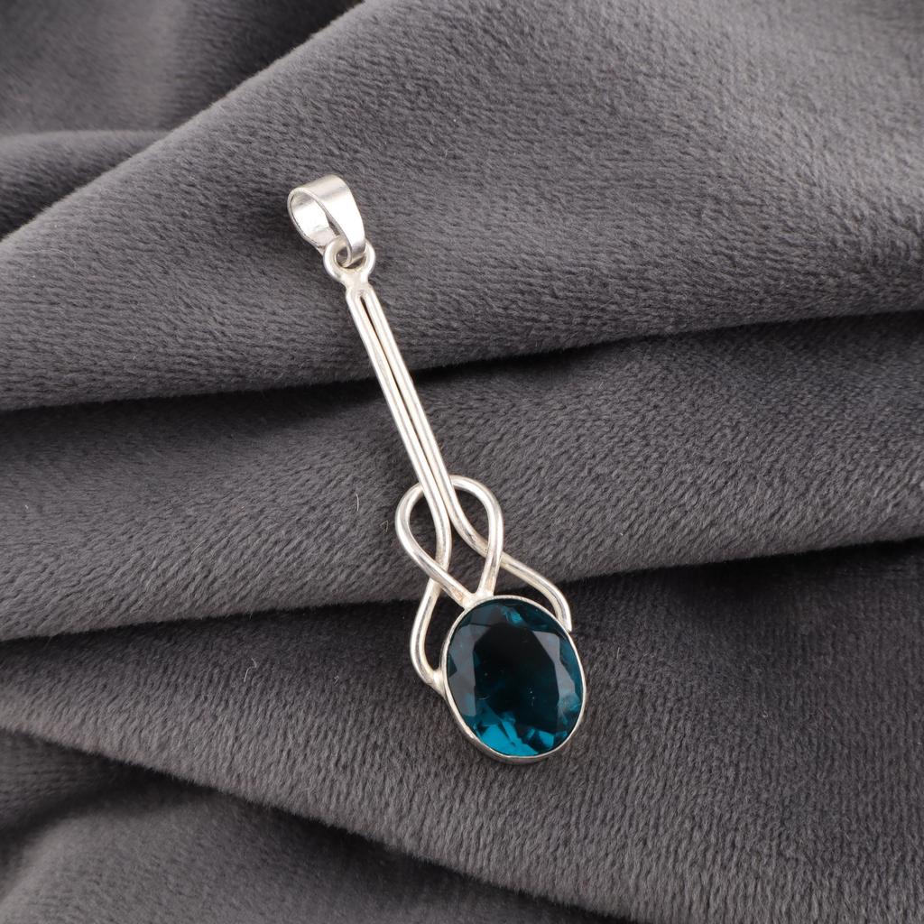 Apatite Handmade Silver Jewelry, 925 Sterling Silver Pendant, Handmade Beautiful Gemstone Jewelry, Apatite Pendant For Her