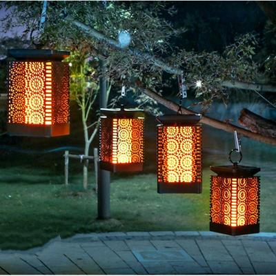 Lumière Rétro à Flamme de Simulation Solaire Extérieure Étanche LED Suspendue Décoration de Jardin Lumière Paysagère