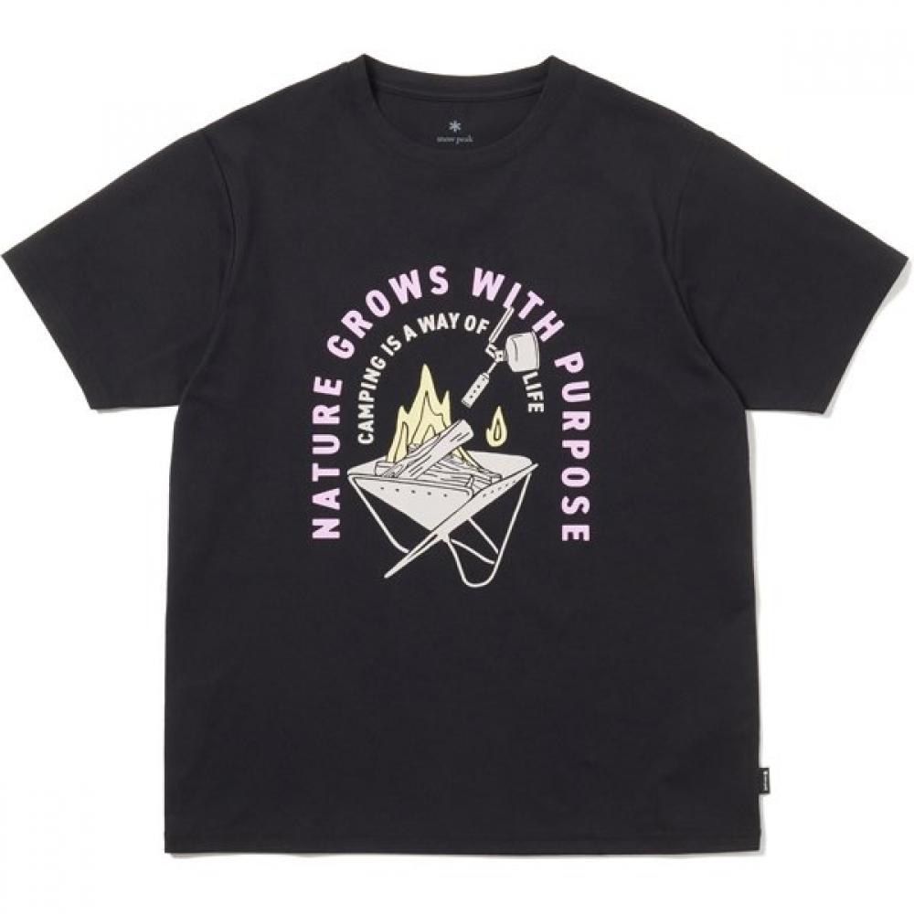 Snow Peak Sp Fireplace Dry T shirT Unisex cuT Sewn Black Xl Size Ts 26su006