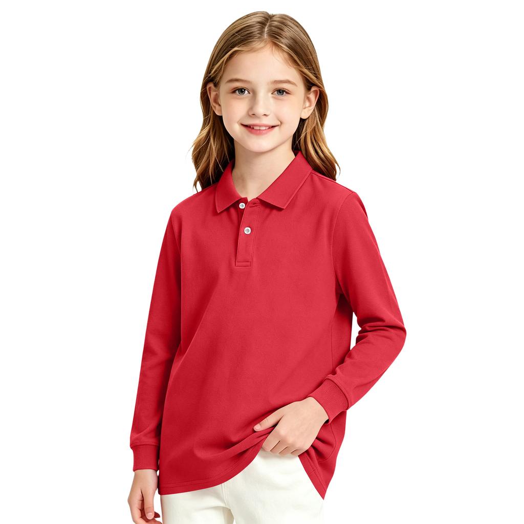 Camiseta de Uniforme Casual de Manga Larga para Niñas para la Escuela