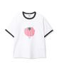 CGP (Women) Check Tomato Ringer Short Sleeve T-Shirt - White